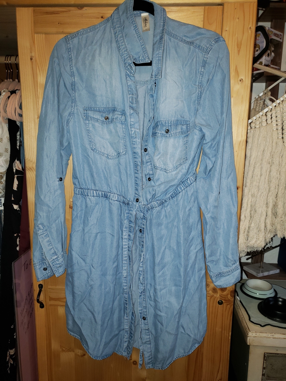 mahina Light Blue Denim Shirt Dress
